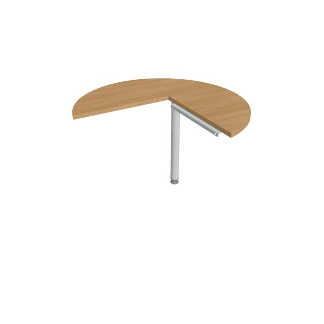 [ON410042] Doplnkový stôl Cross, ľavý, 100x75,5x(60x60) cm, dub/kov