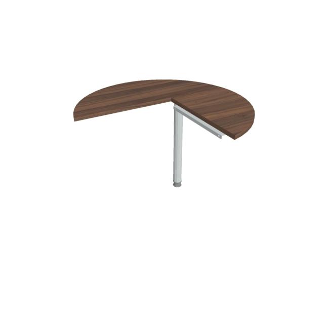 [ON410062] Doplnkový stôl Cross, ľavý, 100x75,5x(60x60) cm, orech/kov