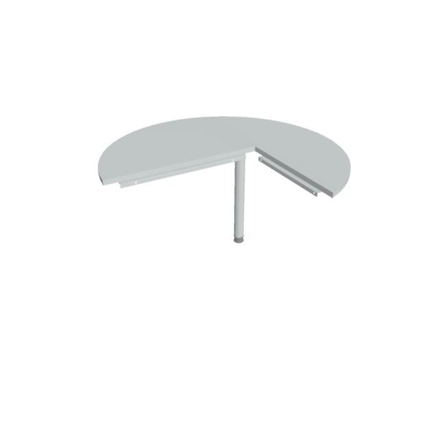 [ON412372] Doplnkový stôl Cross, ľavý, 120x75,5x(80x60) cm, sivá/kov