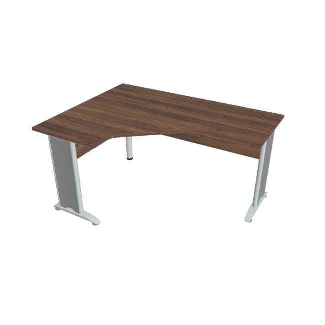 [ON416562] Pracovný stôl Cross, ergo, pravý, 160x75,5x120 cm, orech/kov