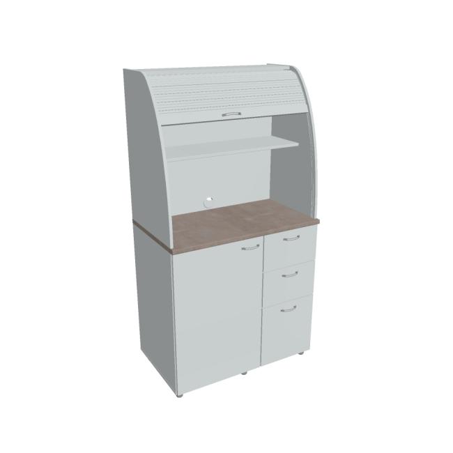 [ON450288] Kuchynka bez vybavenia pravá, 100x189,1x60 cm, sivá/sivá