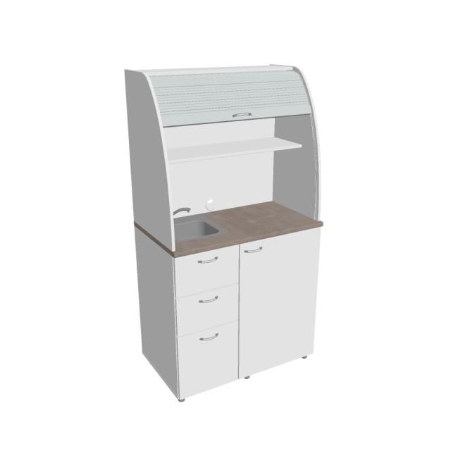 [ON450799] Kuchynka s drezom, batériou a chladničkou ľavá, 100x189,1x60 cm, biela/biela