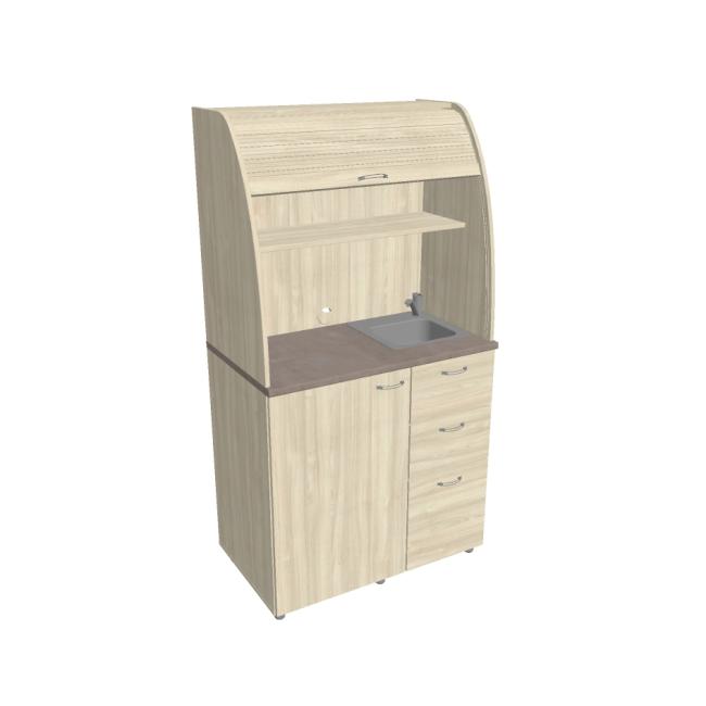 [ON450811] Kuchynka s drezom, batériou a chladničkou pravá, 100x189,1x60 cm, agát/agát