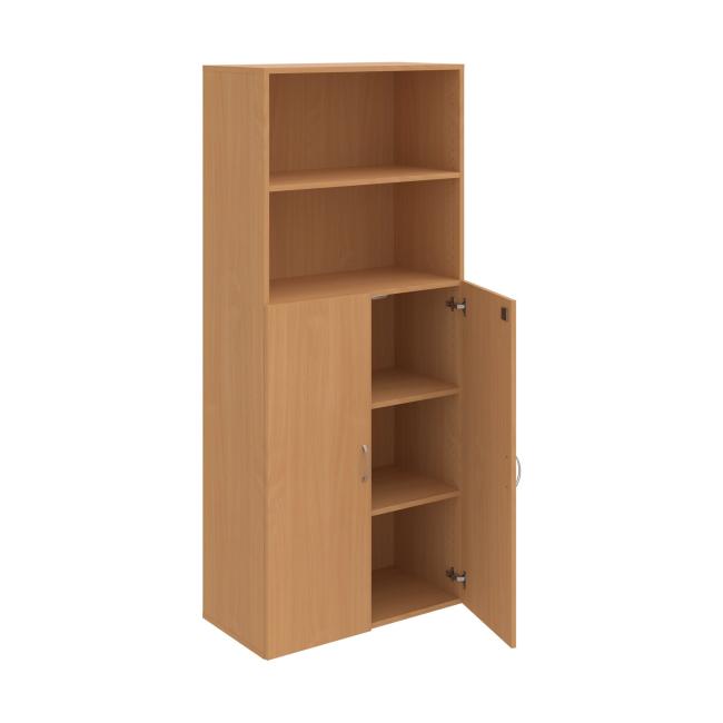 Policová skriňa Drive, zámok, 80x185x42 cm, buk/buk