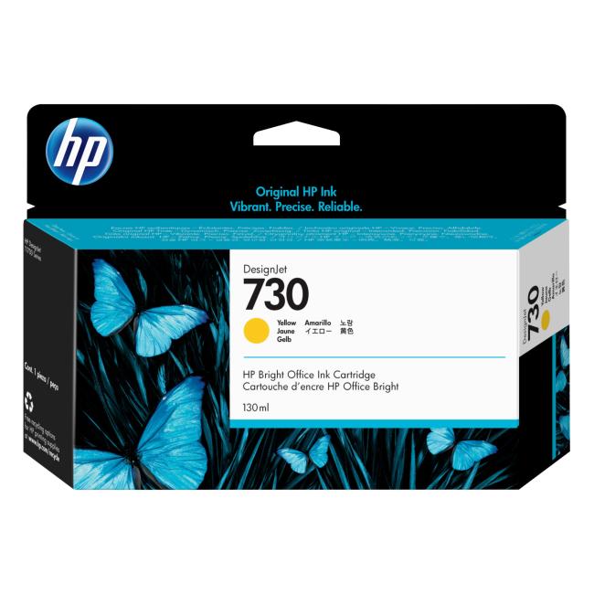 Atramentová náplň HP P2V64A HP 730 yellow (130 ml) pre DesignJet T1600, T1700, T2600