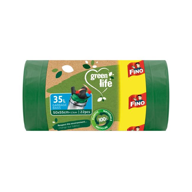 [HY034840] Vrecia zaväzovacie FINO Green Life Easy 35 ℓ, 22 mic., 50 x 55 cm (22 ks)