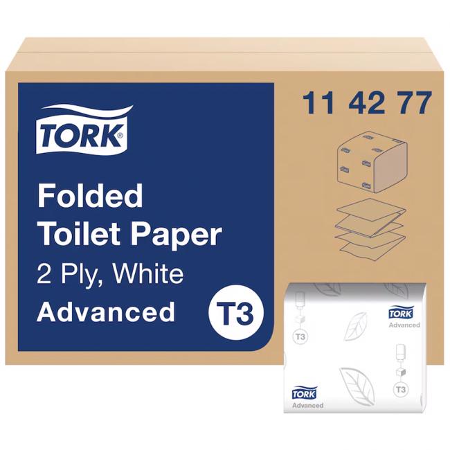 Toaletný papier 2-vrstvový skladaný TORK Advanced T3, 252 ks