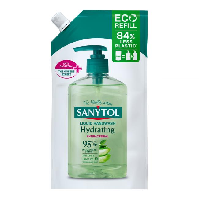 [HY650151] Sanytol tekuté mydlo dezinfekčné, hydratujúce, náhradná náplň, aloe vera, 500 ml