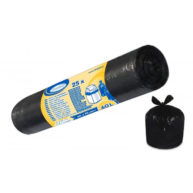 Vrecia 60l 600 x 700 mm 23 mic. 25 ks čierne