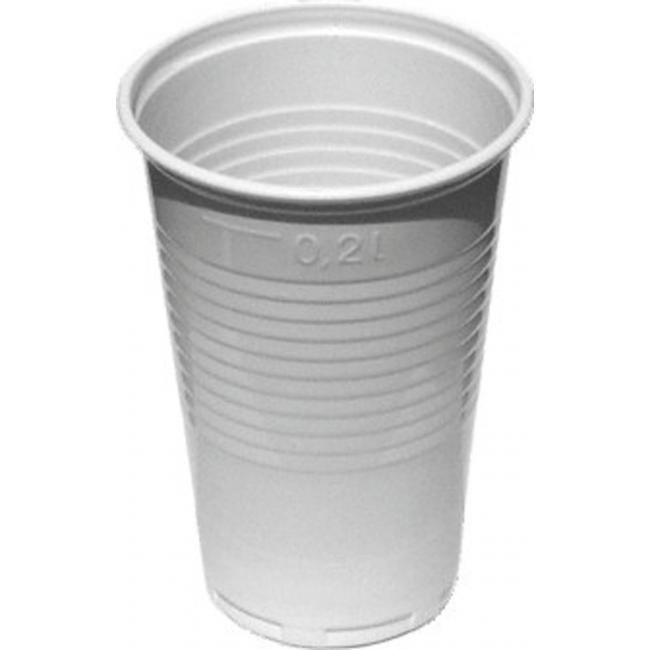 [HY732020] Poháre plastové 200 ml biele 100% recykel (100 ks)