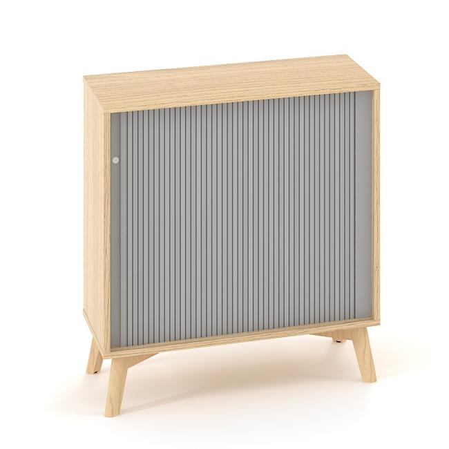 Policová skriňa ALFA ROOT, žalúziové dvere RAL9010, 1 polica, 80x45x88,7cm, dub