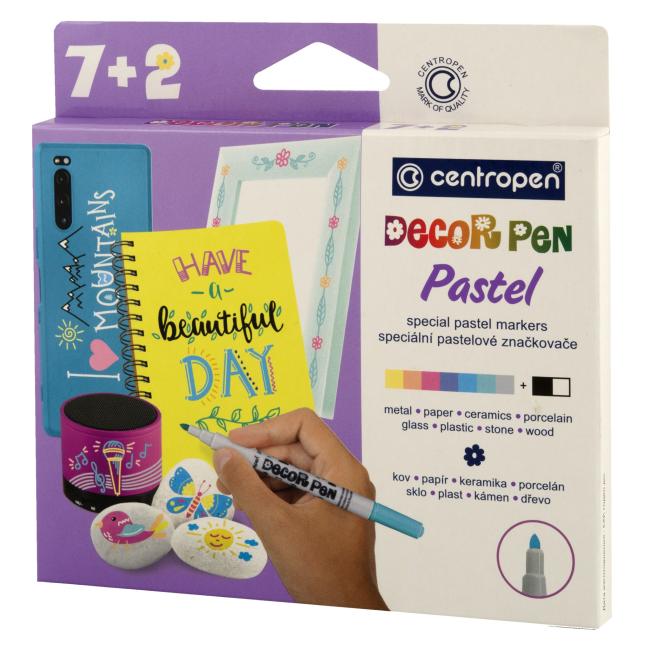 [CE273872] Sada popisovačov Centropen 2738 Decor Pen Pastel • sada 9 ks
