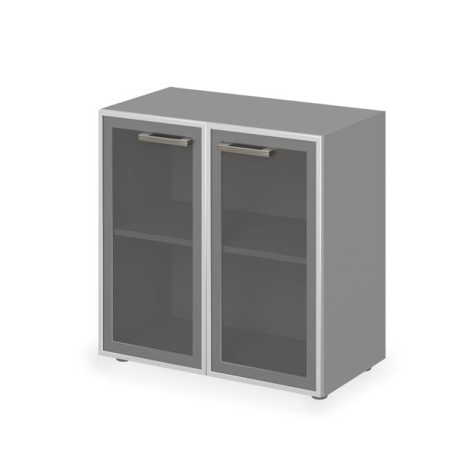 [LZ001100] Policová skrinka Lenza Wels, presklená, 79,8×80,0×40,4cm, agát svetlý