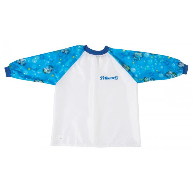 [PE105346] Detská zástera na maľovanie Pelikan, modré rukávy