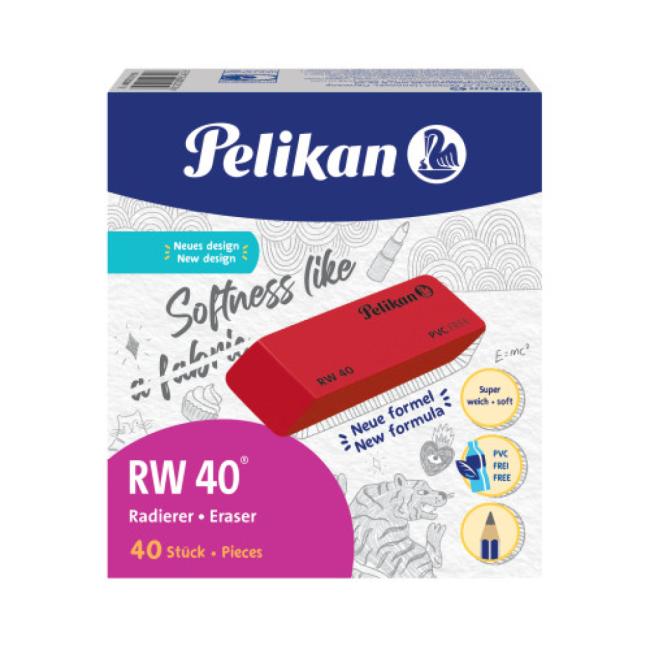 [PE606127] Guma bez PVC Pelikan RW 40 červená 40 ks
