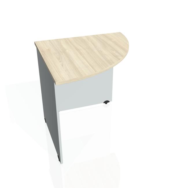 [ON080518] Doplnkový stôl Gate, pravý, 80x75,5x80 cm, agát/sivá