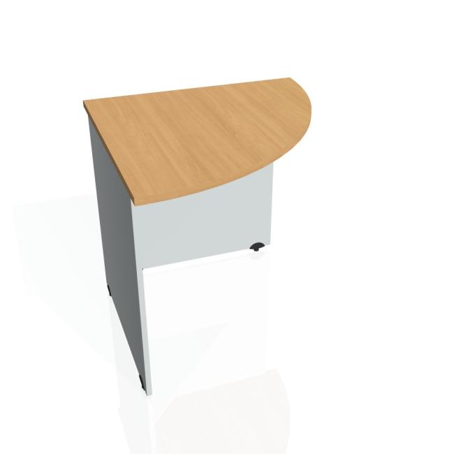 [ON080528] Doplnkový stôl Gate, pravý, 80x75,5x80 cm, buk/sivá