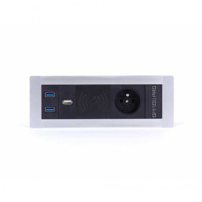 Zásuvkový pevný panel Vault 017, strieborný