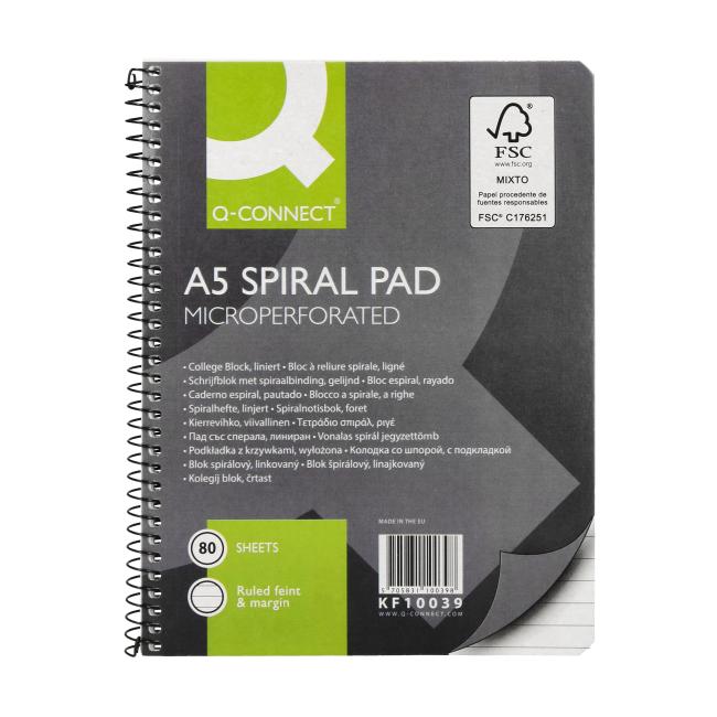 Blok College Q-CONNECT A5, 80 listov, linajkový