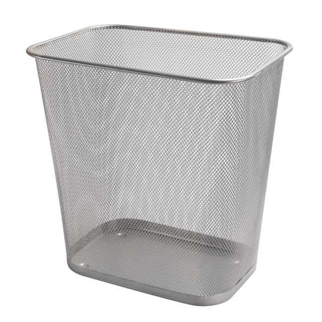 Drôtený kôš 13 ℓ štvorcový strieborný
