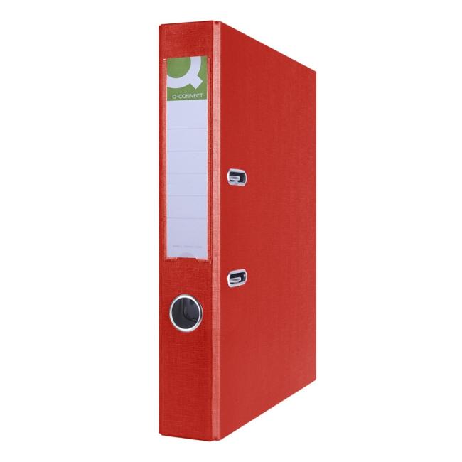 [QC015970] Zakladač pákový Q-CONNECT poloplastový 5cm červený