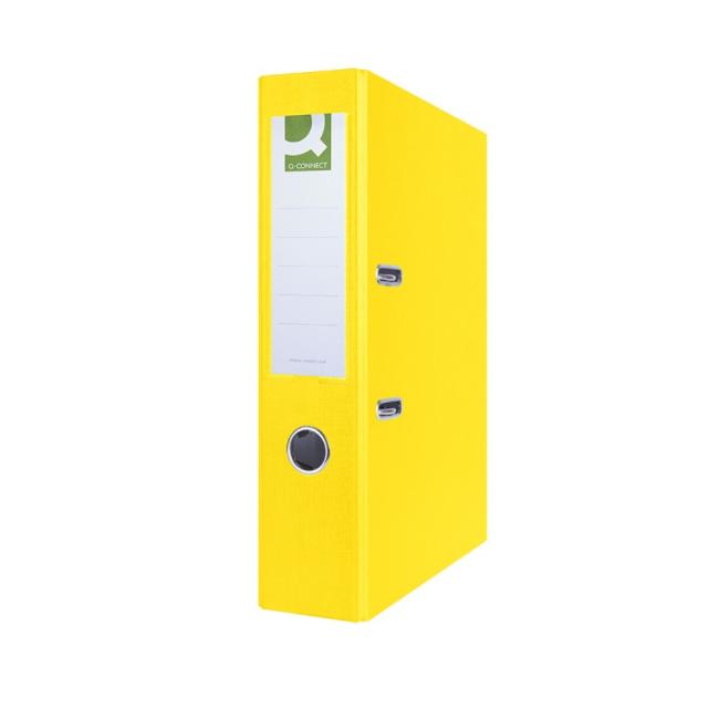 [QC015980] Zakladač pákový Q-CONNECT poloplastový 7,5cm žltý