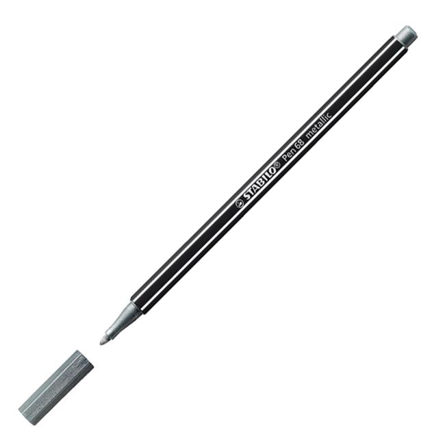 [ST068805] Popisovač STABILO Pen 68 metalic strieborná