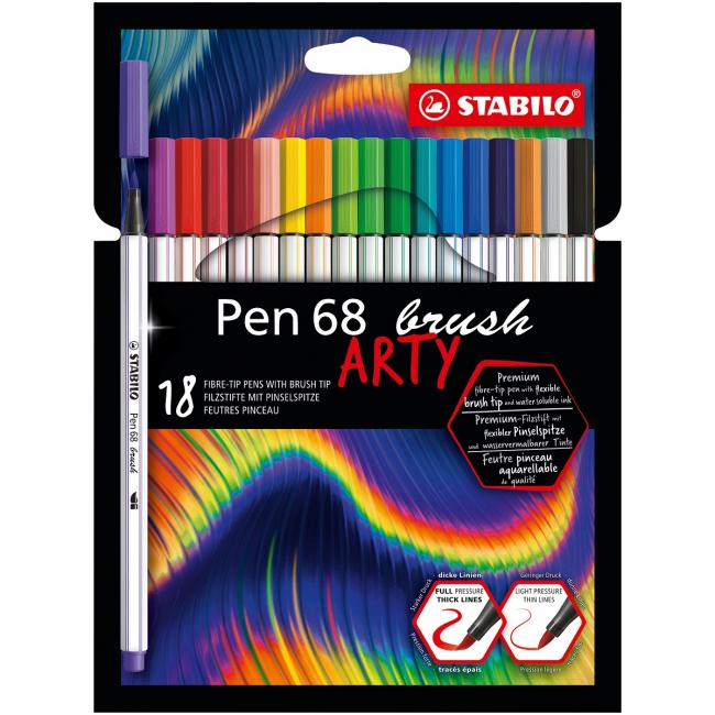 [ST568018] Sada STABILO Pen 68 Brush Arty 18ks