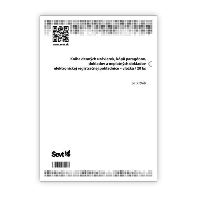 Kniha dennej uzávierky elektronickej registračnej pokladnice - vložka 20 ks