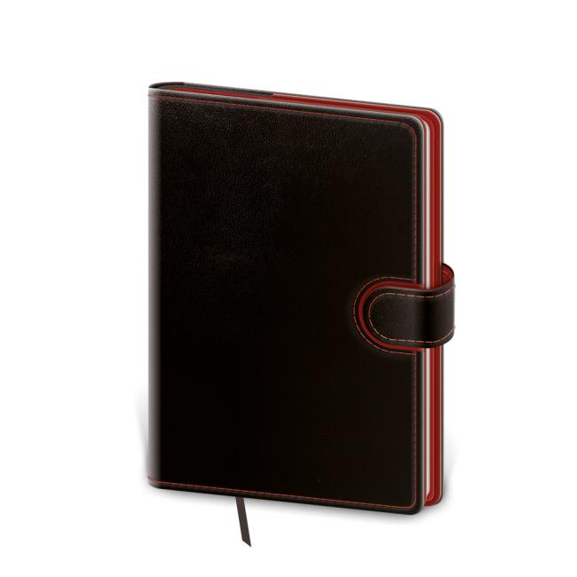 [DFL436-1] Flipový týždenný vreckový diár 9x14cm - čierno/červený 2026