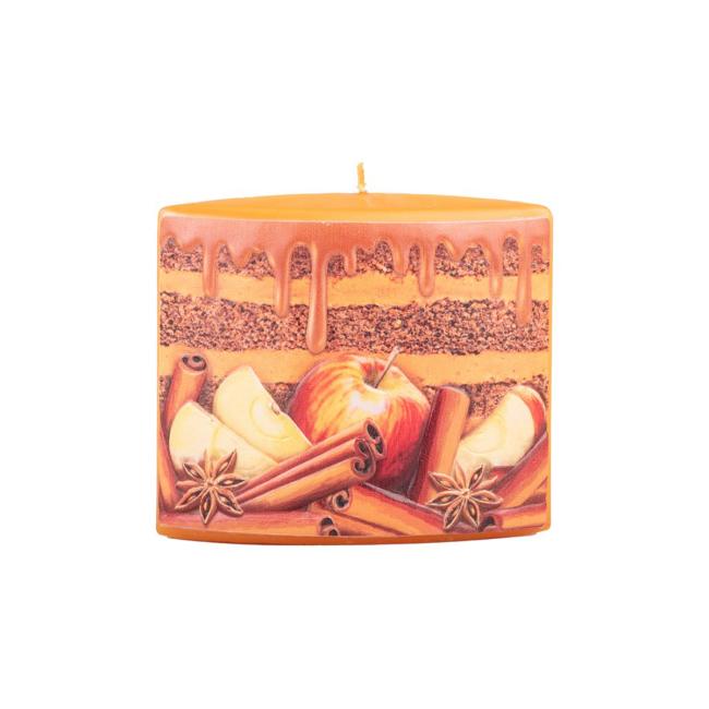 Sviečka škoricová jablková elipsa, 115x55x100mm