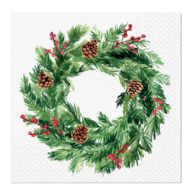 Vianočné obrúsky Šišky kruh 33x33 cm, 20 ks