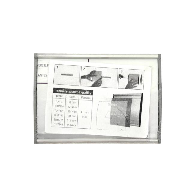 Informačná tabuľka zásuvná sivá 93x124mm