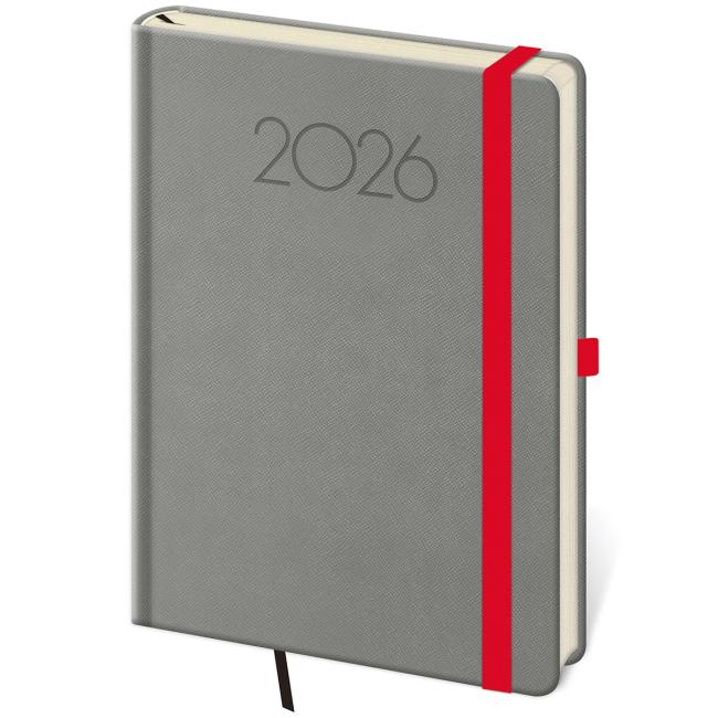 Diár New Praga týždenný A5 14,3x20,5cm tmavosivý 2026