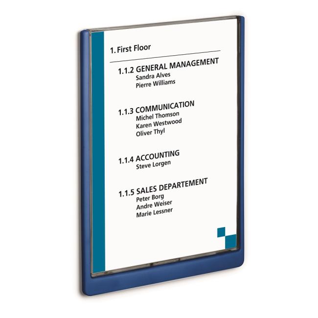 [DU486707] Informačná tabuľka Click Sign 210x297 modrá