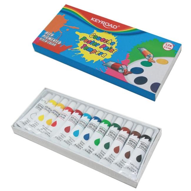 [EC052272] Temperové farby KEYROAD, 12x12ml, mix farieb