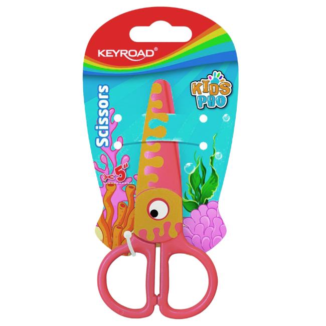 [EC971405] Školské nožnice KEYROAD, blister, motív ryba, oranžové