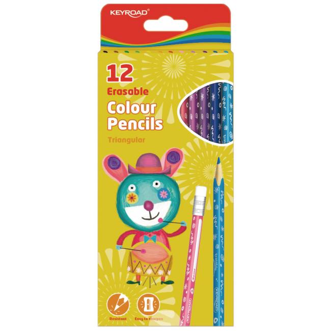 [EC971453] Farbičky KEYROAD s gumou, 12 farieb