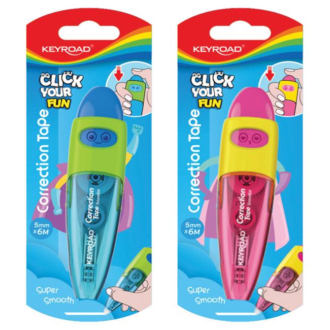 Korekčná páska - pero KEYROAD, blister, 5 mm x 6 m