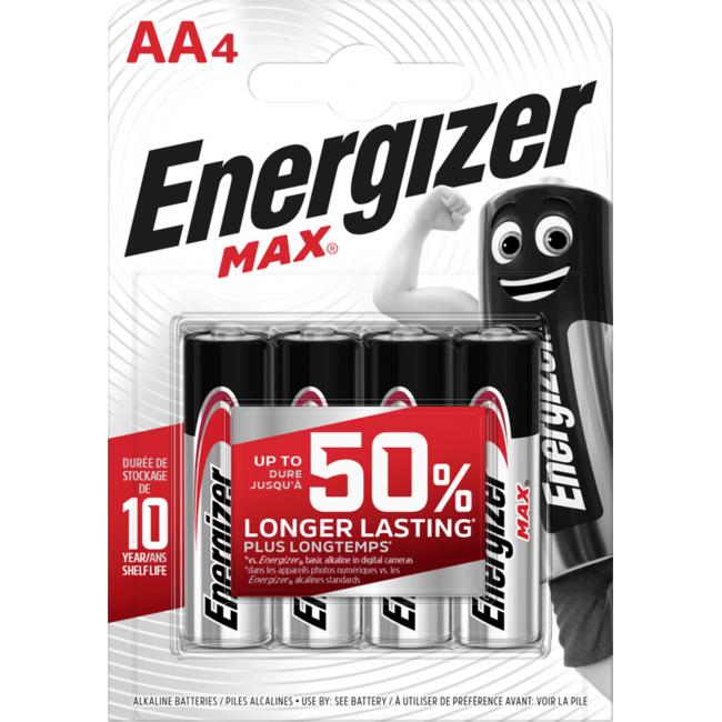 Batéria Energizer alkalická Max 1,5 V, typ AA,4 ks