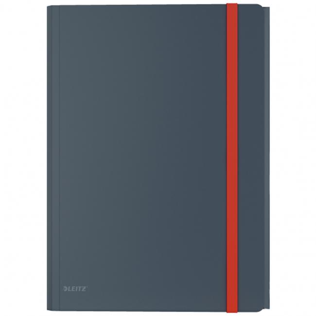 Plastový obal s gumičkou Leitz Cosy hebký s vnútorným vreckom zamatová sivá;