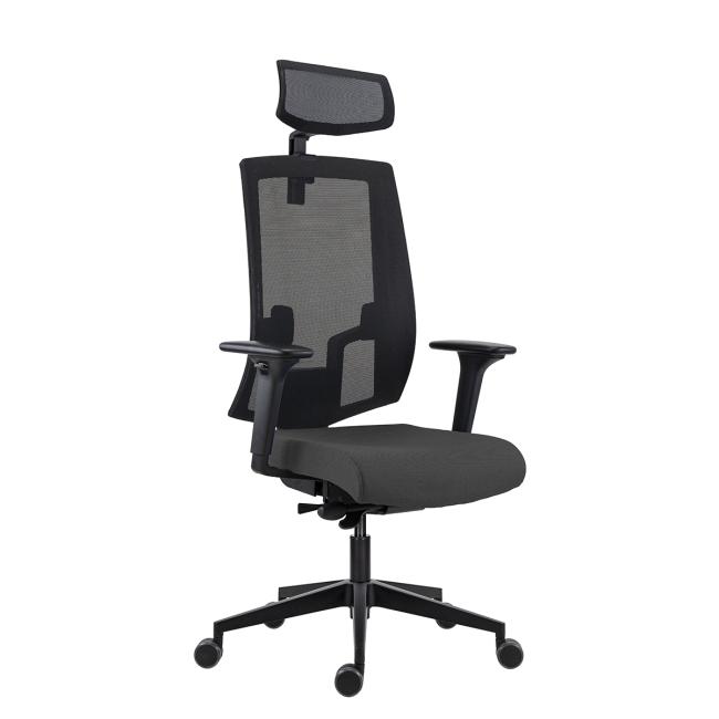 Kancelárska stolička LAPEL Alu PDH, podrúčky, BN6 antracit