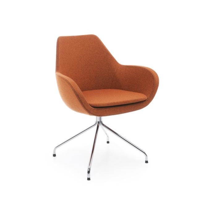 [FL001014] Kreslo Fan, otočné na klzákoch, podnož chróm, látka Alba 3005