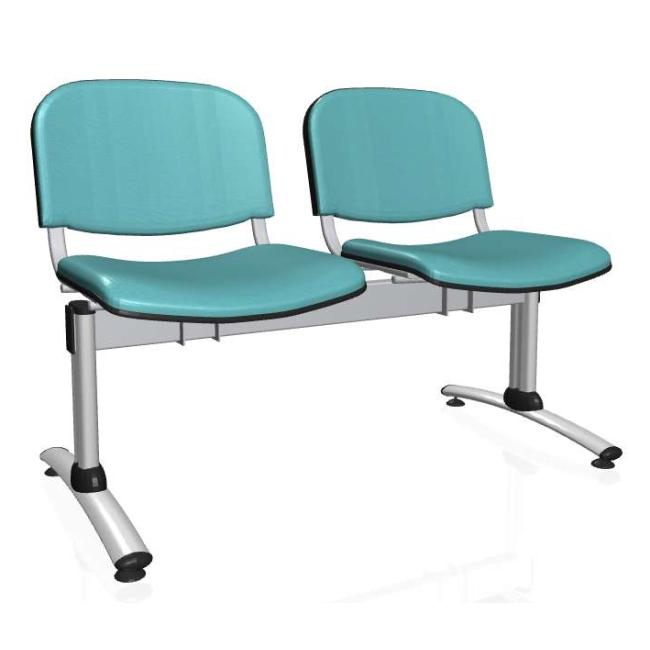 2-miestna lavica Imperia, konštrukcia sivá, zdr. ekokoža KN0061 modrá