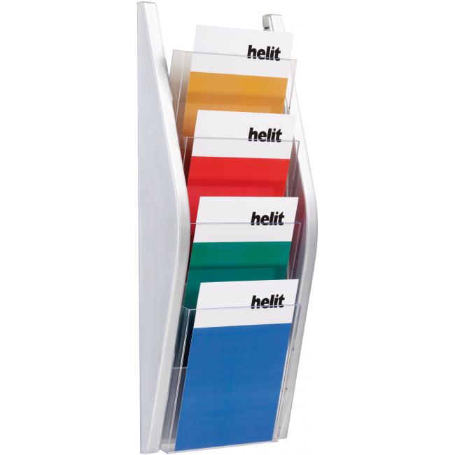 [HE627020] Prezentačný stojan Helit 4xA5 strieborný