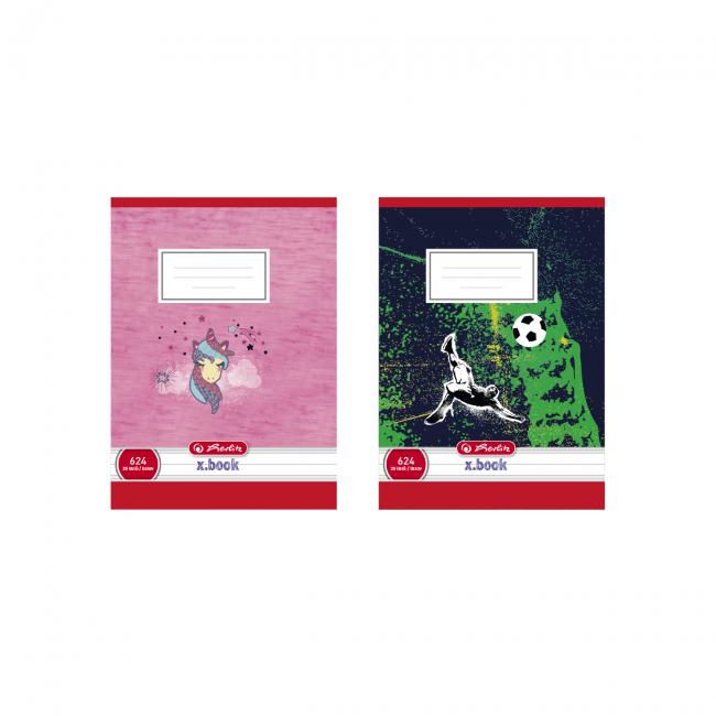 [HL078292] Zošit Herlitz 624, A6, linajkový, 70g/m2, mix motívov