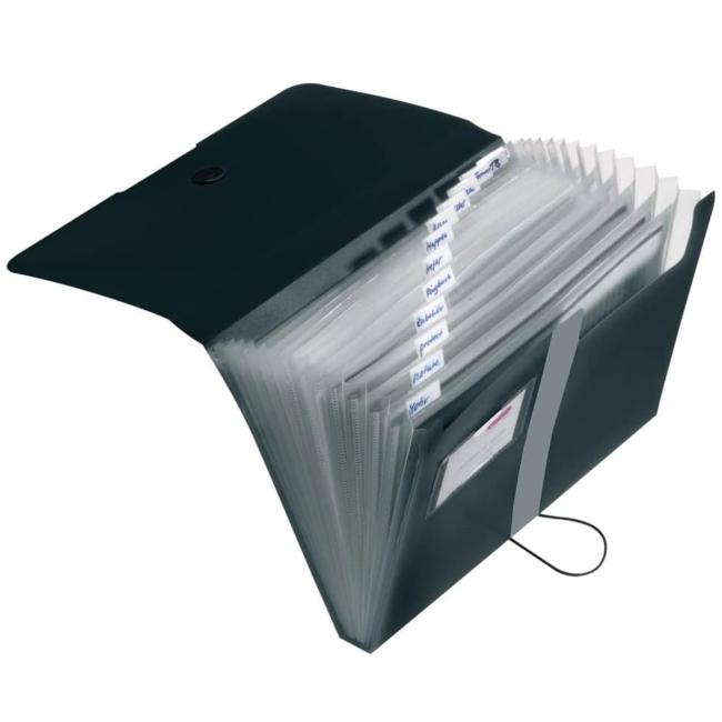 [HL208394] Aktovka plastová s priehradkami Herlitz Easy Orga nepriehľadná čierna