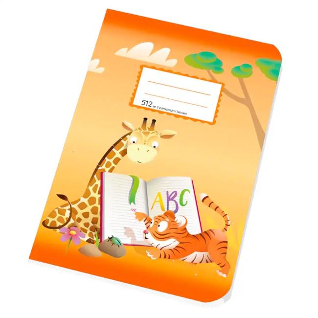 [BK051202] Zošit 512, A5, 10 listov, linajkový s 2 pomocnými linkami